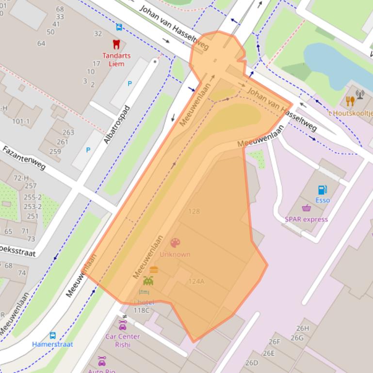 Kaart van postcodegebied 1021JN.