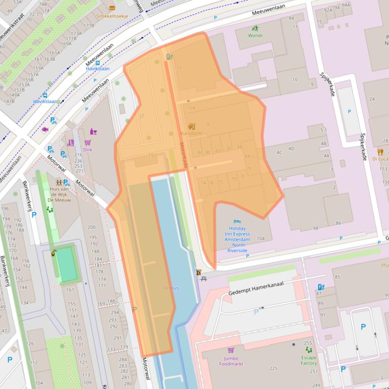 Kaart van postcodegebied 1021JR.