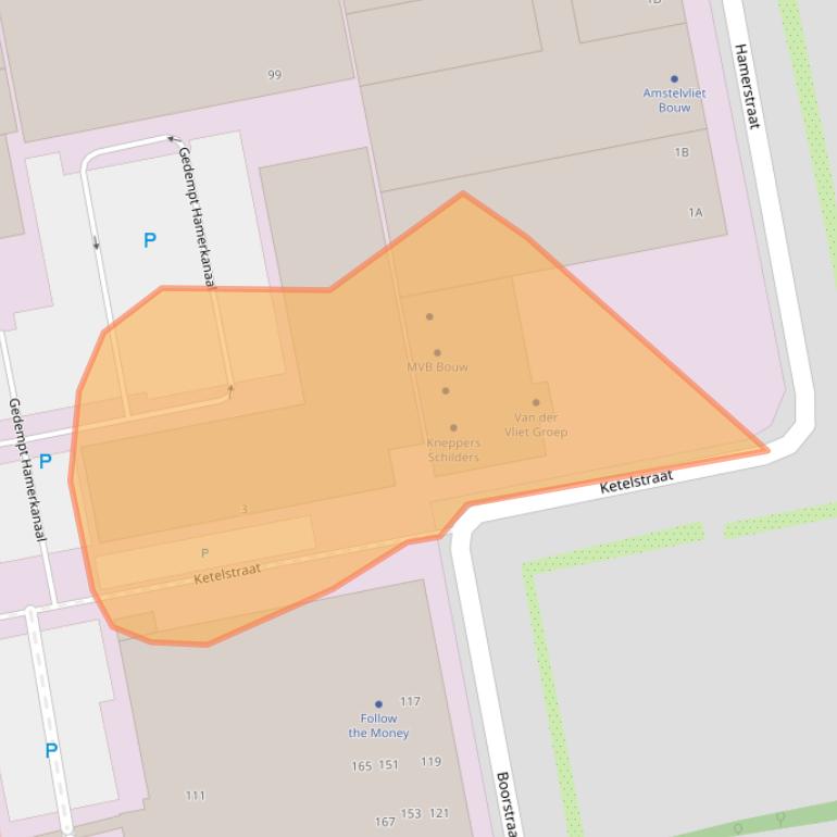 Kaart van postcodegebied 1021JX.