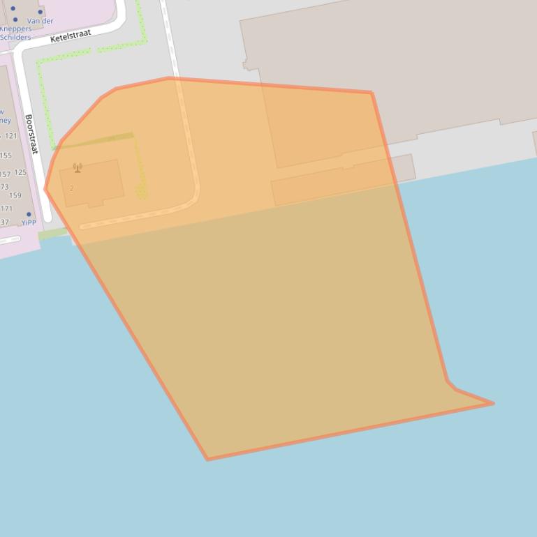 Kaart van postcodegebied 1021JZ.