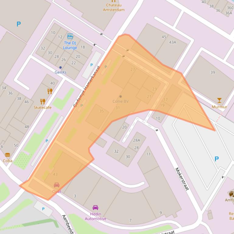 Kaart van postcodegebied 1021KL.