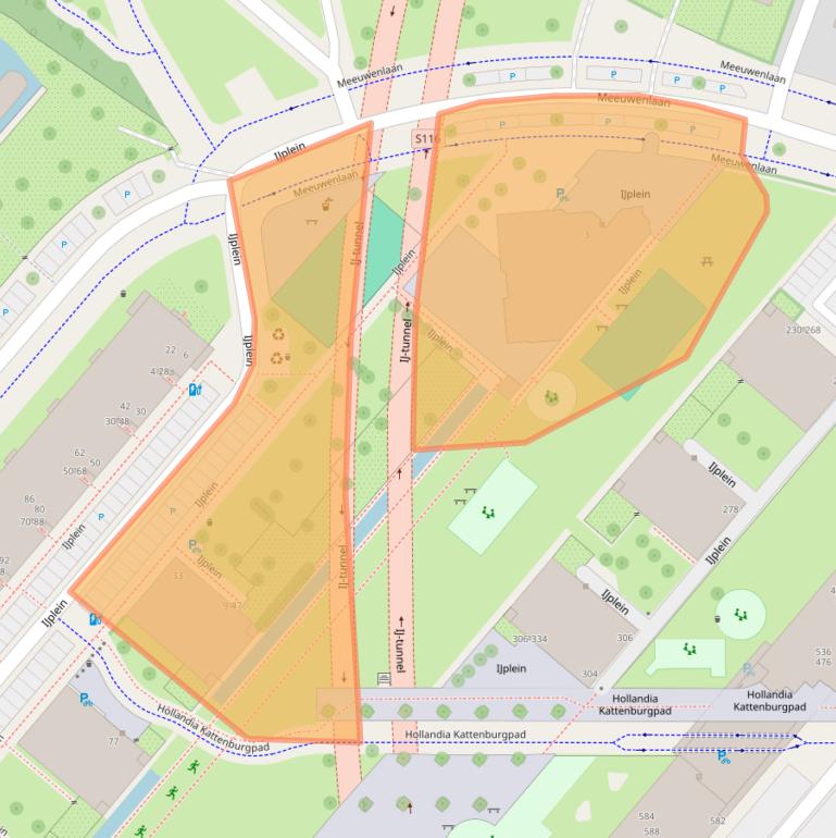 Kaart van postcodegebied 1021LA.