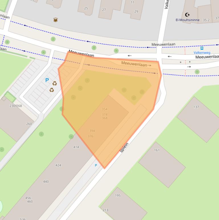 Kaart van postcodegebied 1021LV.