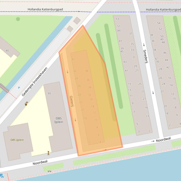 Kaart van postcodegebied 1021ND.