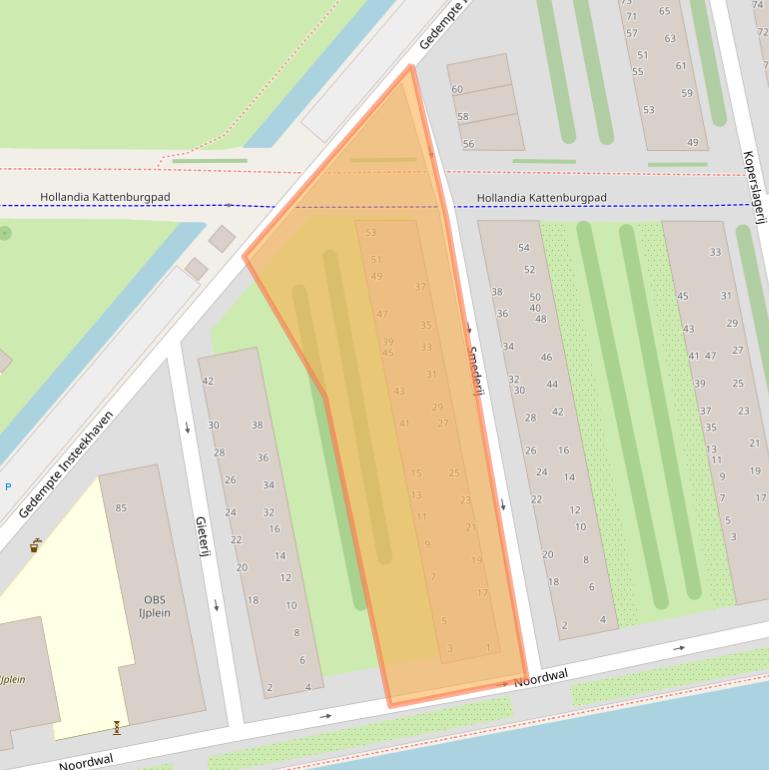 Kaart van postcodegebied 1021NE.