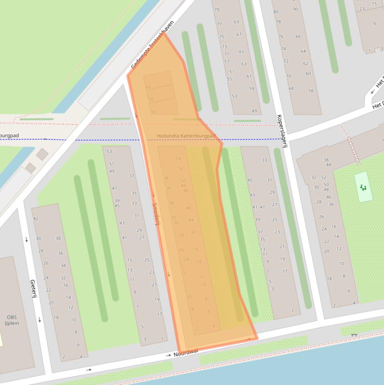 Kaart van postcodegebied 1021NG.