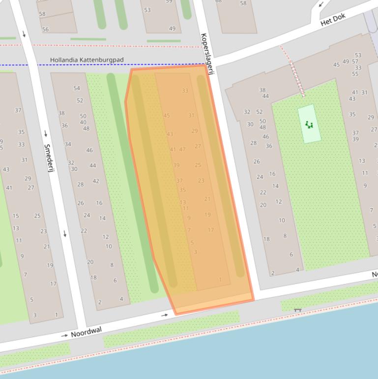 Kaart van postcodegebied 1021NH.