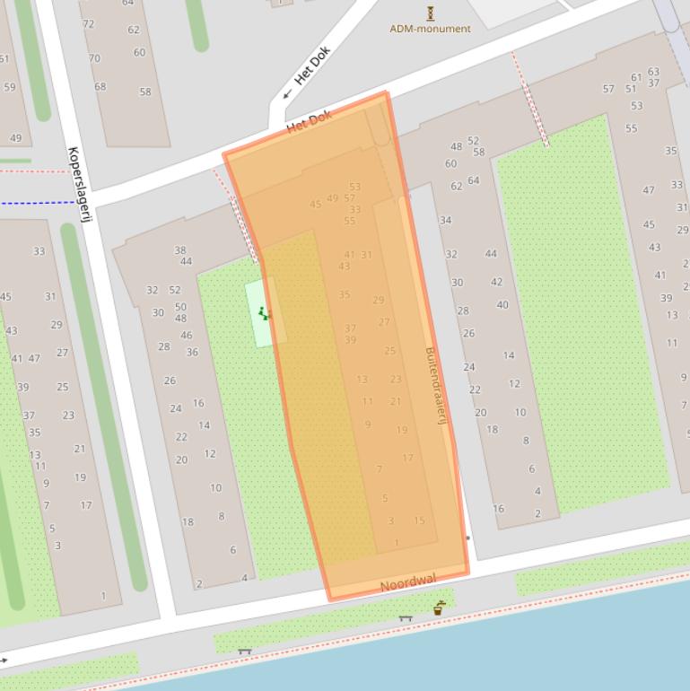 Kaart van postcodegebied 1021NM.