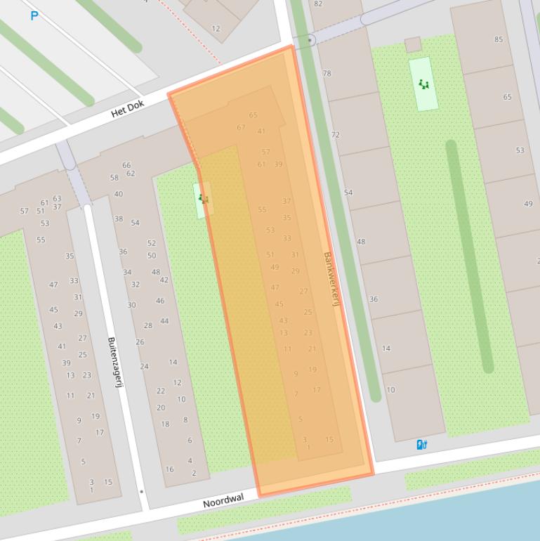 Kaart van postcodegebied 1021NS.
