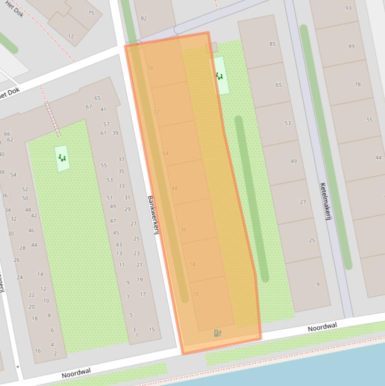 Kaart van postcodegebied 1021NV.