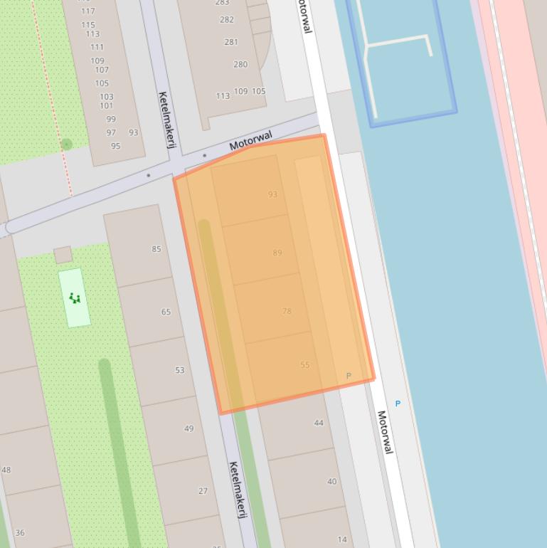 Kaart van postcodegebied 1021PD.