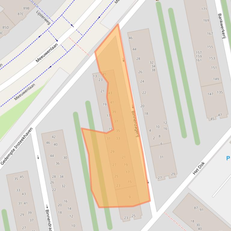 Kaart van postcodegebied 1021PJ.
