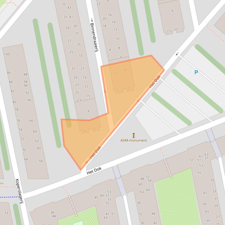 Kaart van postcodegebied 1021PS.