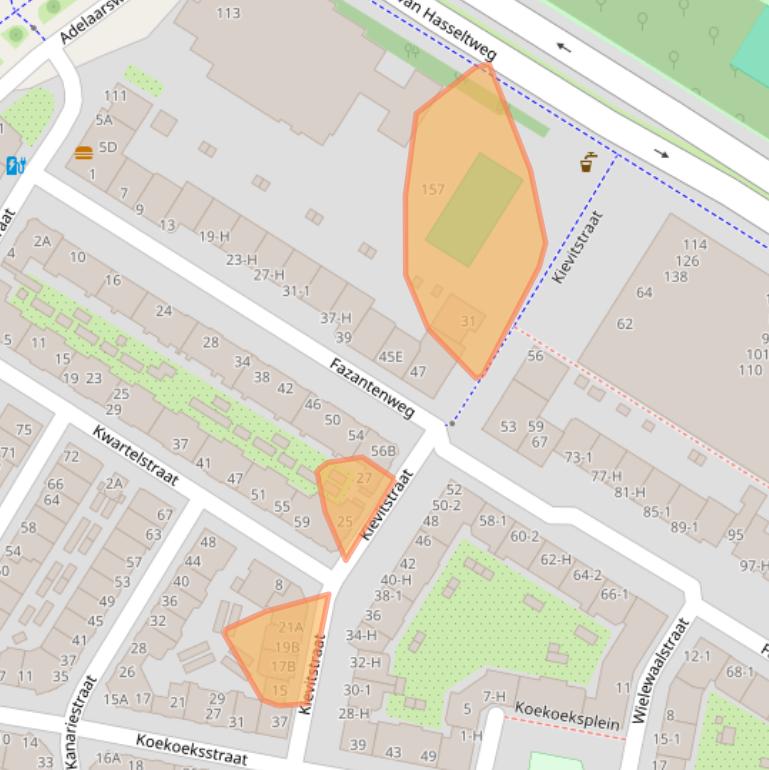 Kaart van postcodegebied 1021VD.