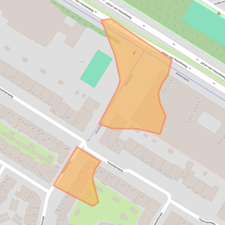 Kaart van postcodegebied 1021VH.