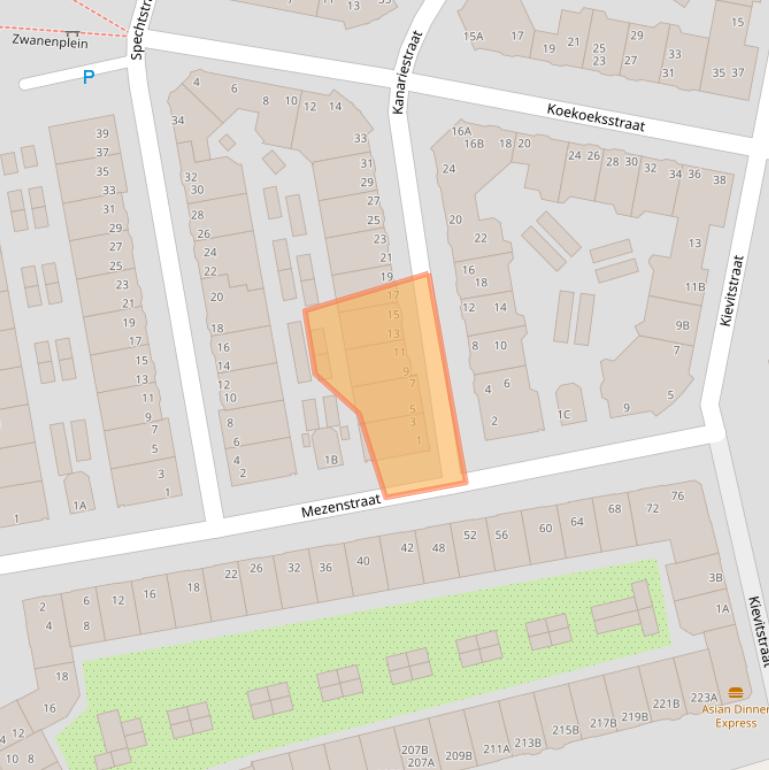 Kaart van postcodegebied 1021VM.