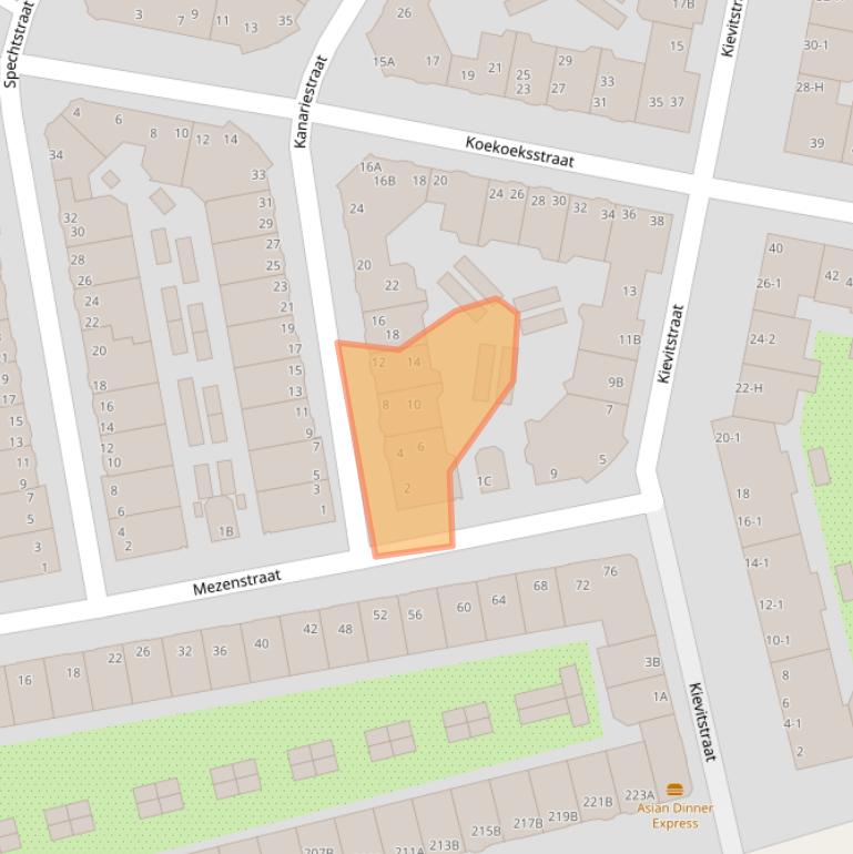 Kaart van postcodegebied 1021VP.