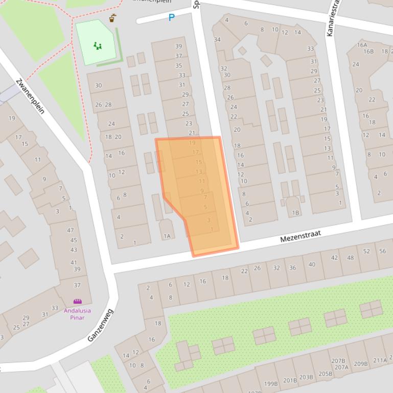 Kaart van postcodegebied 1021VS.