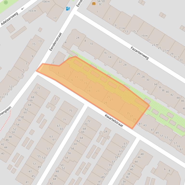 Kaart van postcodegebied 1021VX.