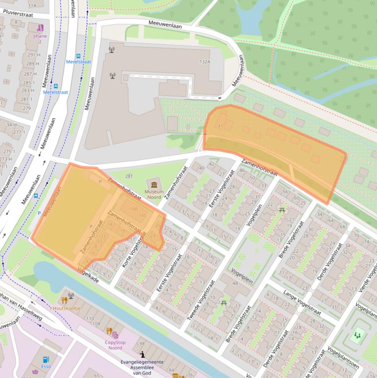 Kaart van postcodegebied 1022AC.