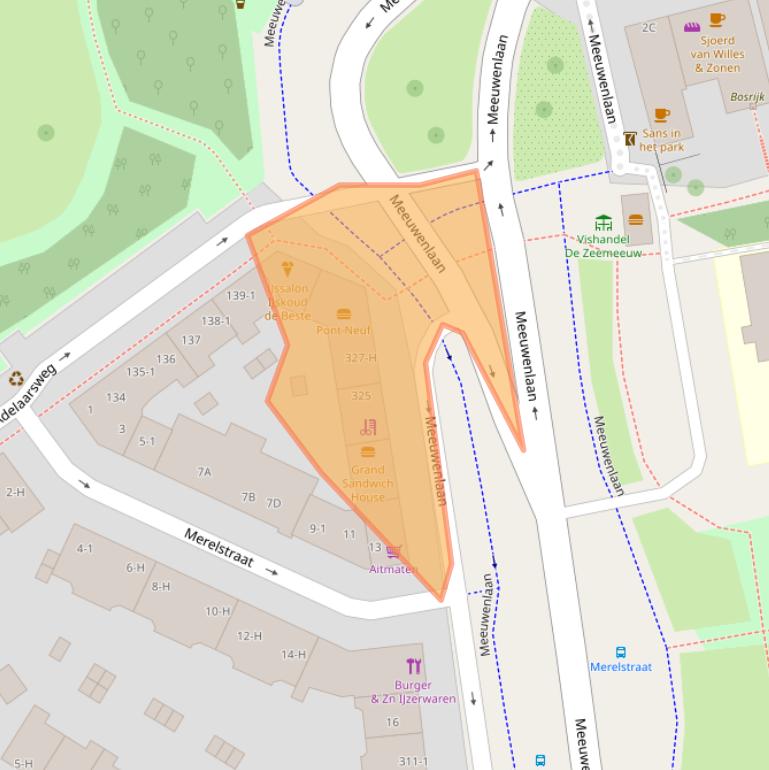 Kaart van postcodegebied 1022AL.