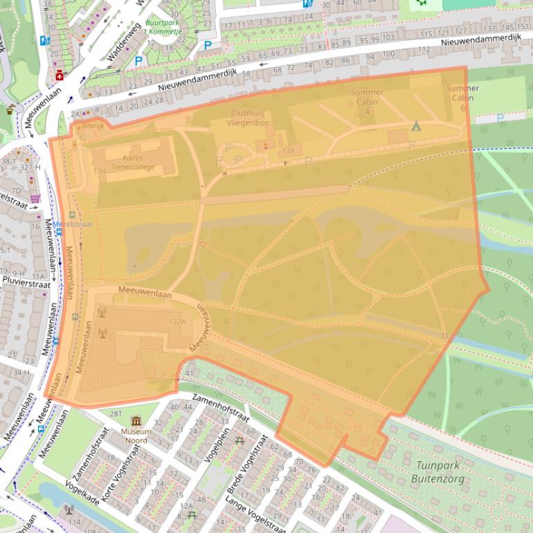 Kaart van postcodegebied 1022AM.