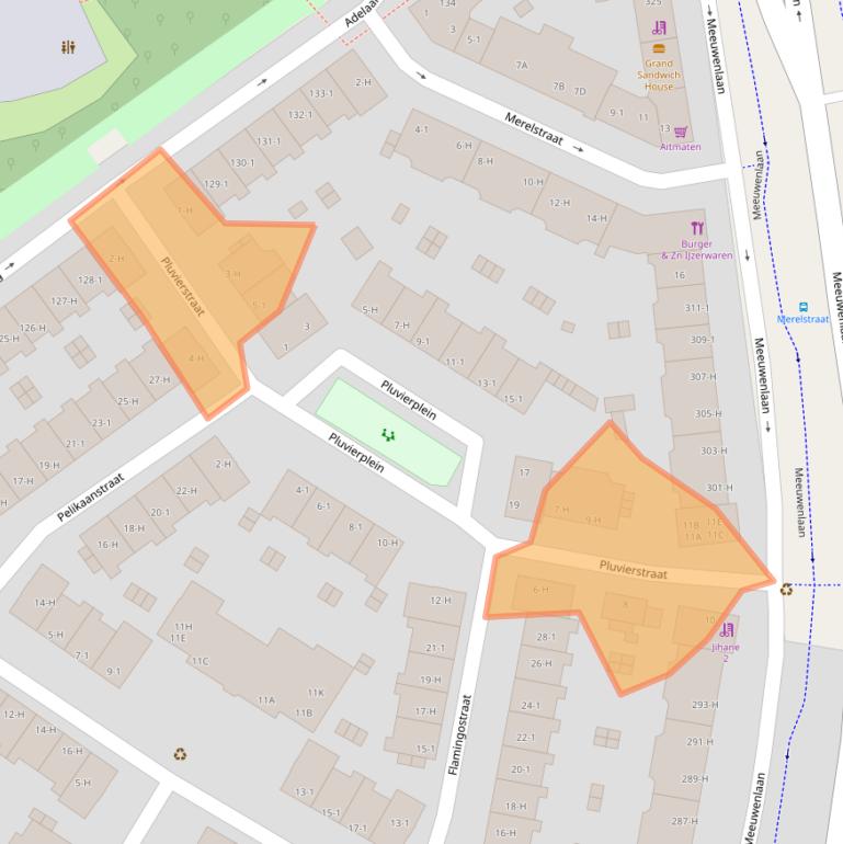 Kaart van postcodegebied 1022AR.