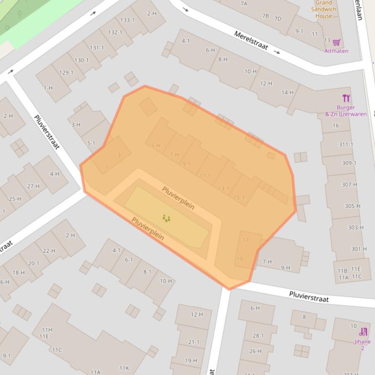 Kaart van postcodegebied 1022AS.