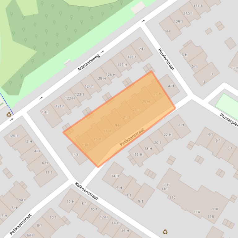 Kaart van postcodegebied 1022AW.