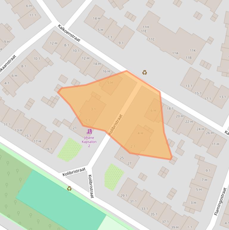 Kaart van postcodegebied 1022BJ.