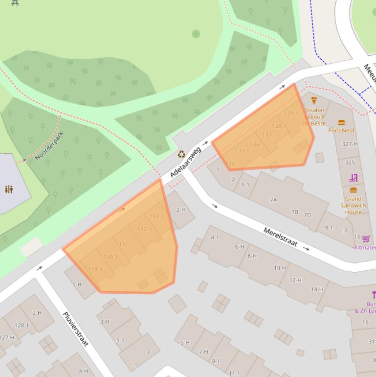 Kaart van postcodegebied 1022CC.