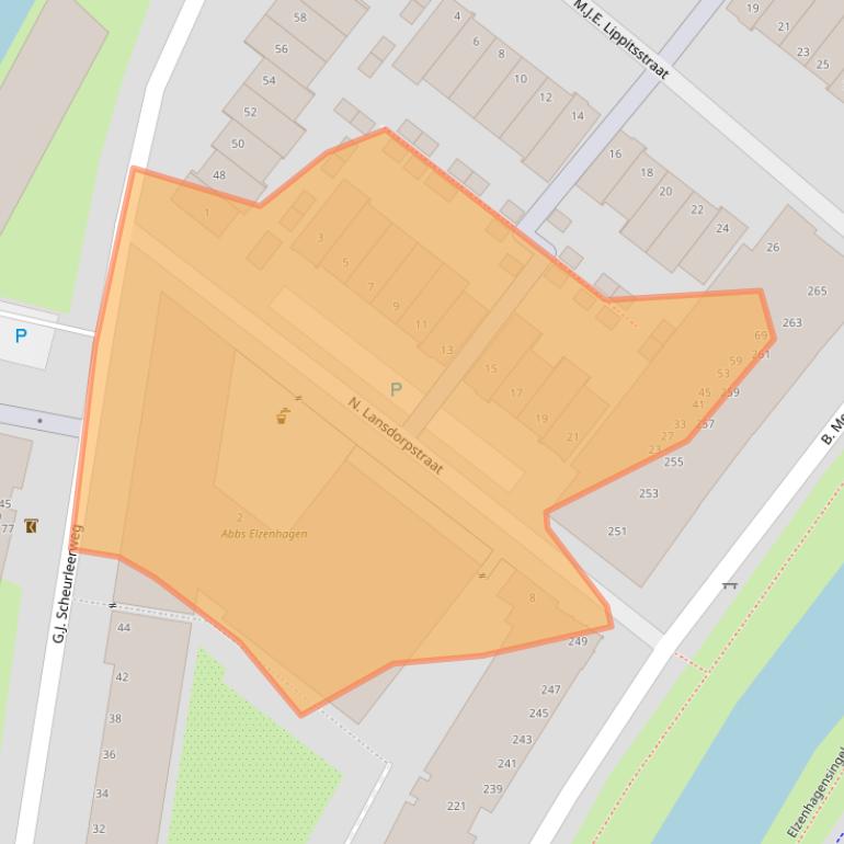 Kaart van postcodegebied 1022KB.