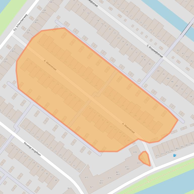 Kaart van postcodegebied 1022KH.