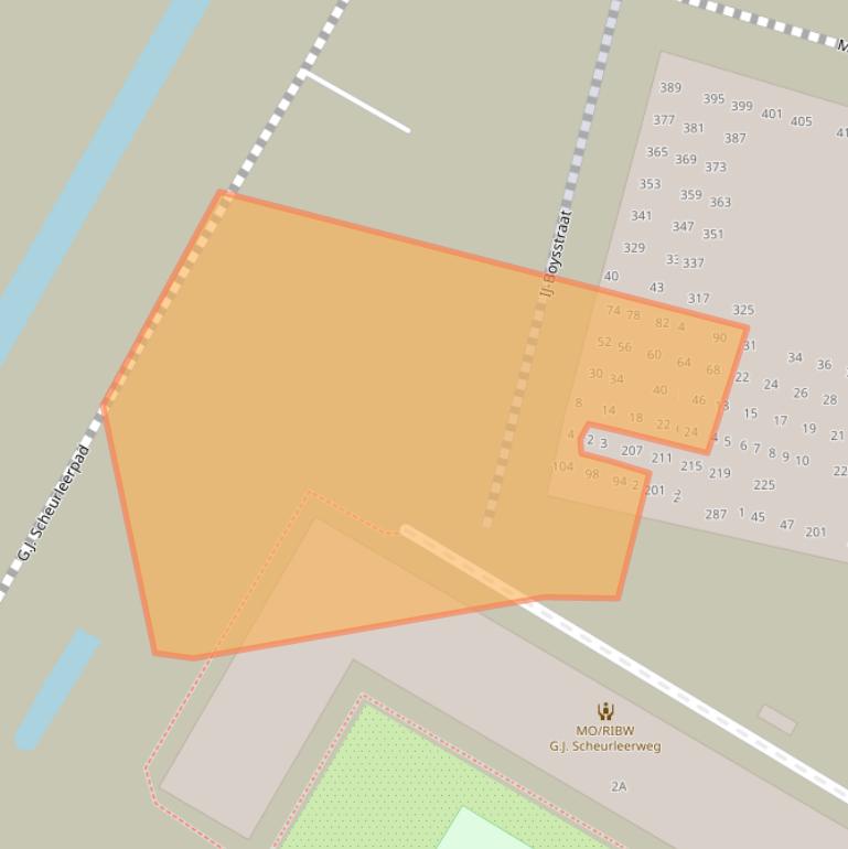 Kaart van postcodegebied 1022LP.