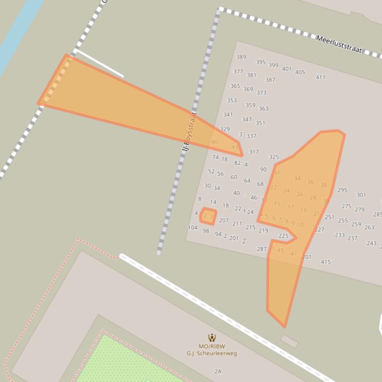 Kaart van postcodegebied 1022LR.