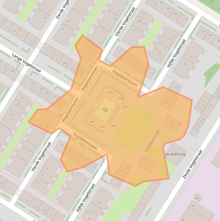 Kaart van postcodegebied 1022XG.