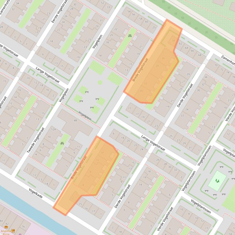 Kaart van postcodegebied 1022XN.