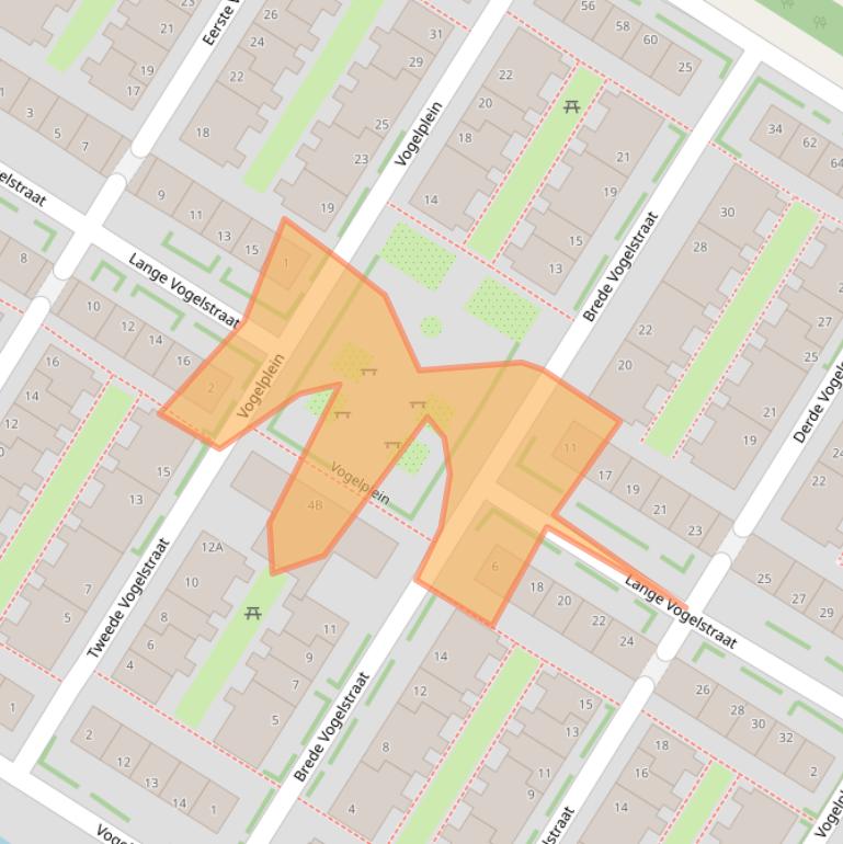 Kaart van postcodegebied 1022XP.