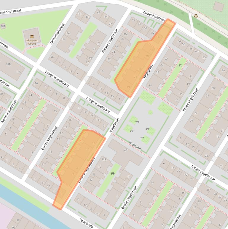Kaart van postcodegebied 1022XR.