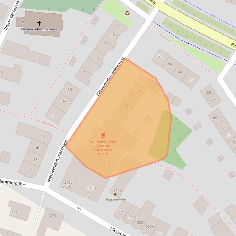 Kaart van postcodegebied 1023AD.