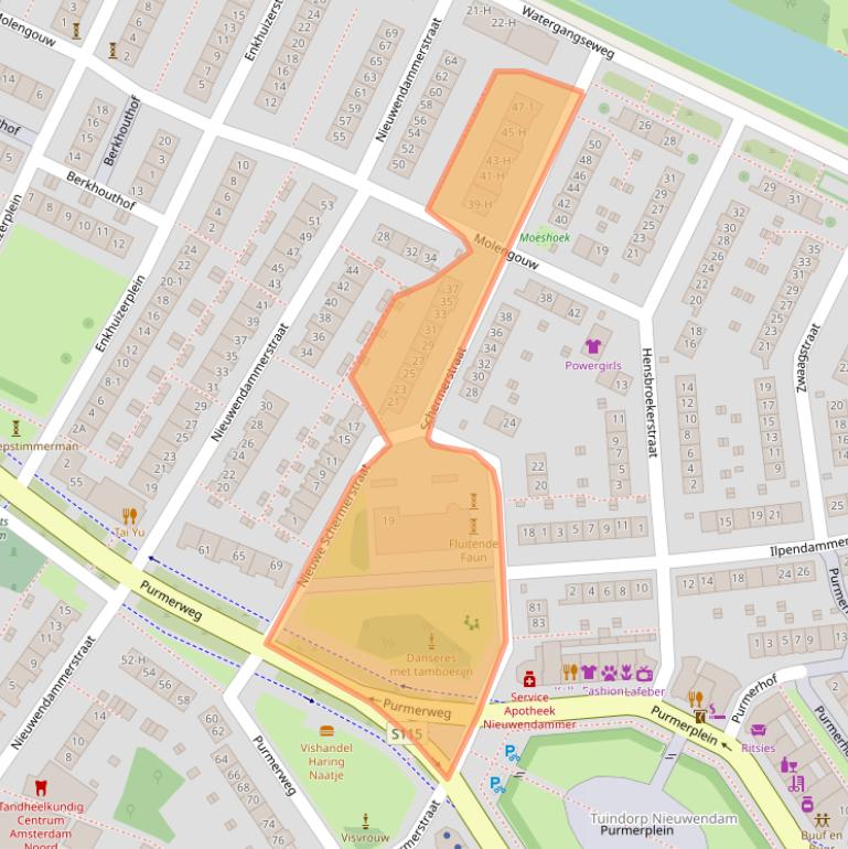 Kaart van postcodegebied 1023AH.