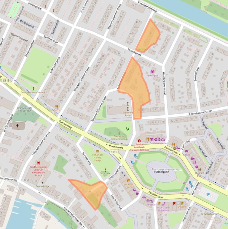 Kaart van postcodegebied 1023AJ.