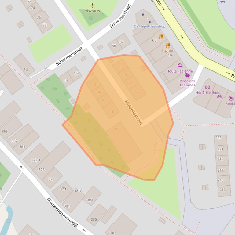 Kaart van postcodegebied 1023AK.