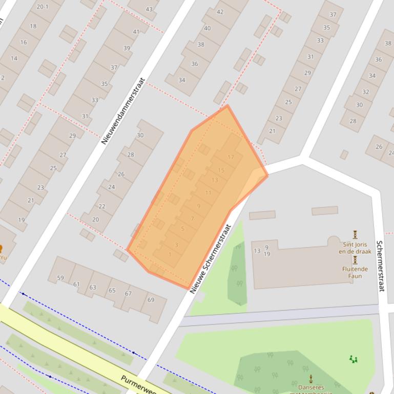 Kaart van postcodegebied 1023AL.