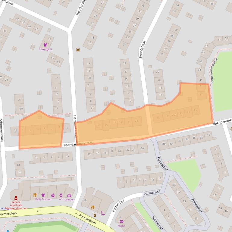 Kaart van postcodegebied 1023AS.