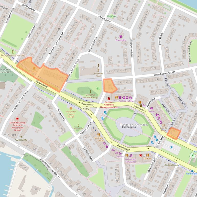 Kaart van postcodegebied 1023AX.