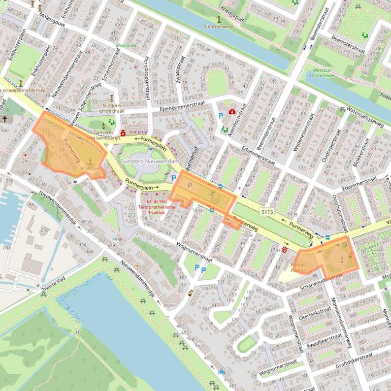 Kaart van postcodegebied 1023BB.