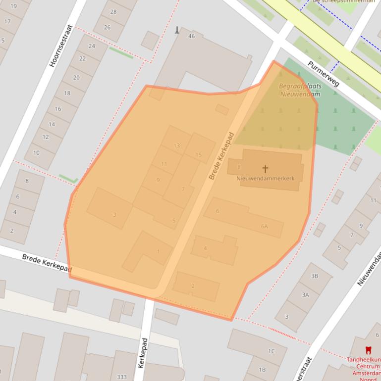 Kaart van postcodegebied 1023BH.