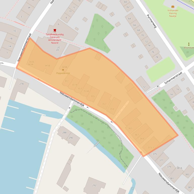 Kaart van postcodegebied 1023BK.