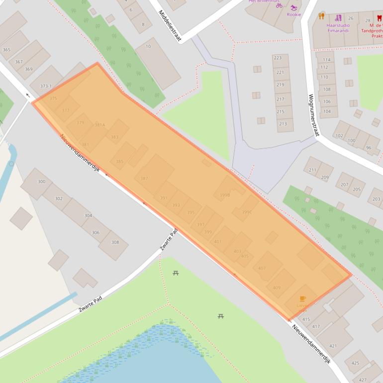 Kaart van postcodegebied 1023BL.